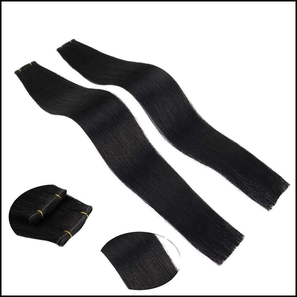 Genius Weft Extensions - Kleur 1 Jet Black - 50 Gram