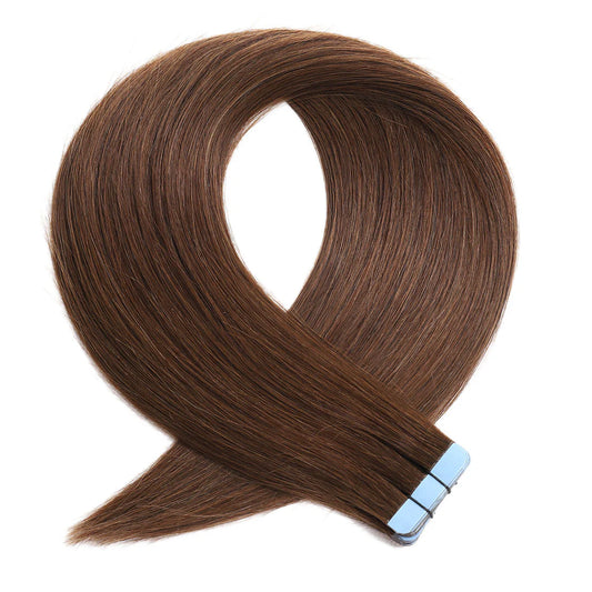 Tape In Hairextensions - kleur 4 Kastanje Bruin - 50 Gram - 20 stuks