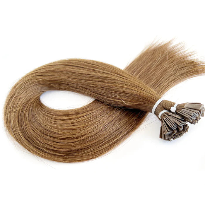 Flat Tip Extensions - Kleur 4 Hazelnoot Bruin - 50 Gram