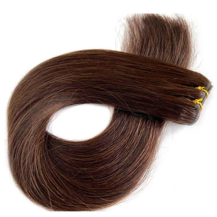 Machined Weft Extensions - Kleur 2 Donkerbruin 100 gram