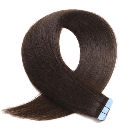 Tape In Hairextensions - kleur 2 Donkerbruin - 50 Gram - 20 stuks